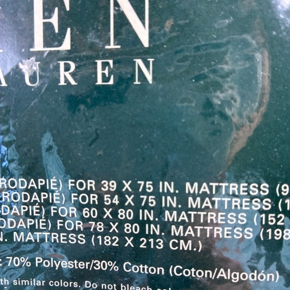 Lauren Ralph Lauren Full Bed Skirt Chambray Blue Ruffle New in Pkg 100% Cotton - Picture 9 of 10